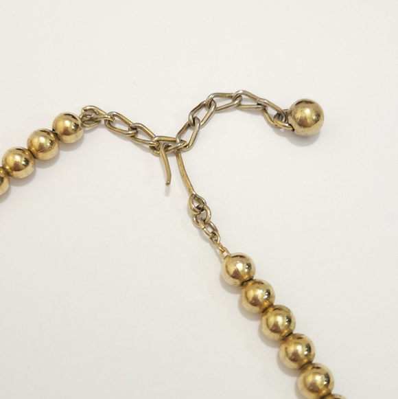 Vintage Napier Gold Tone Bead on Chain Choker Necklace 14"-16" long - Picture 6 of 9
